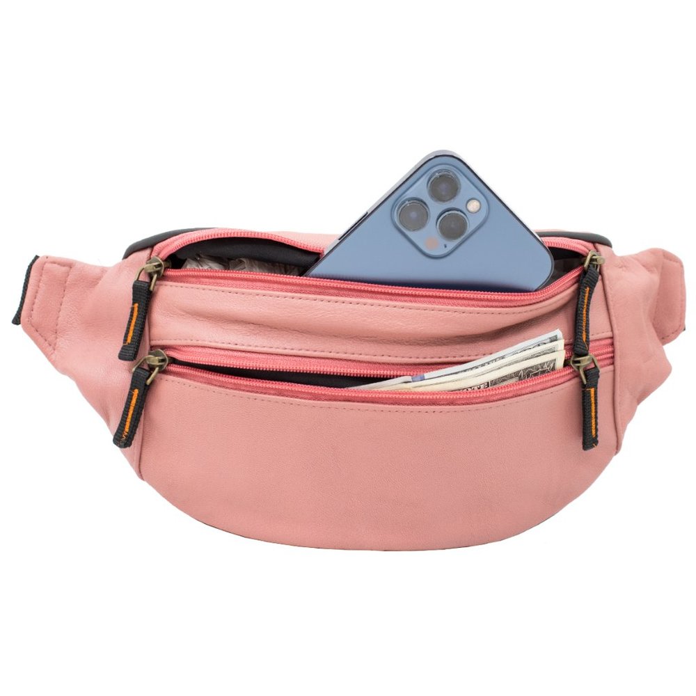 Leather Fanny Pack Belt Waist Bag Cross body Bag Shoulder Travel Sport Pouch - Picture 2 of 7